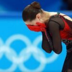 Камила Валиева после произвольной программы Пекинской Олимпиады